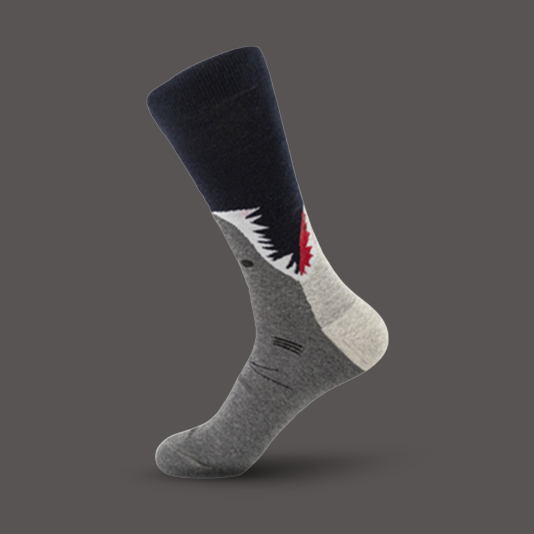Grey Shark Black - The Wolf in Socks