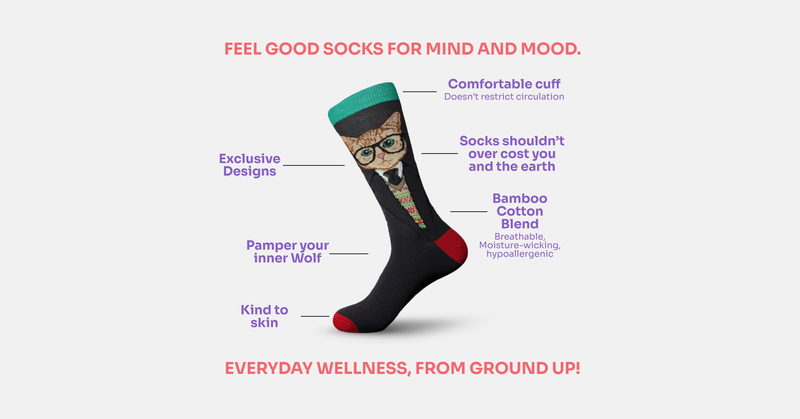Elevate Your Everyday Wellness: Discover Feel-Good Bamboo Cotton Blend Socks Designed for Ultimate Comfort, Mood Boosts, and Exclusive Style - The Wolf in Socks
