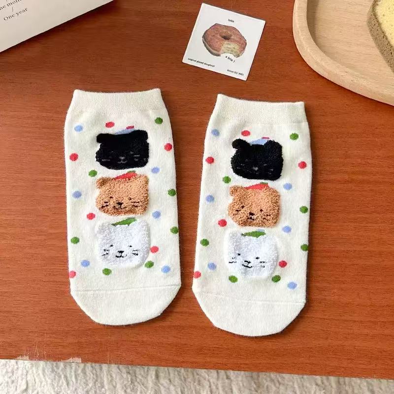 3 Cute Bear Ankle Socks