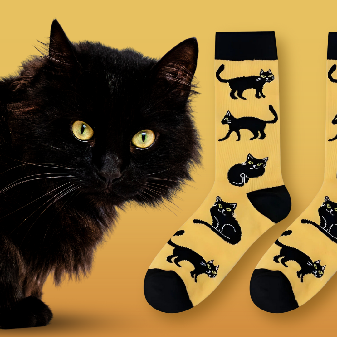 cat designed socks
