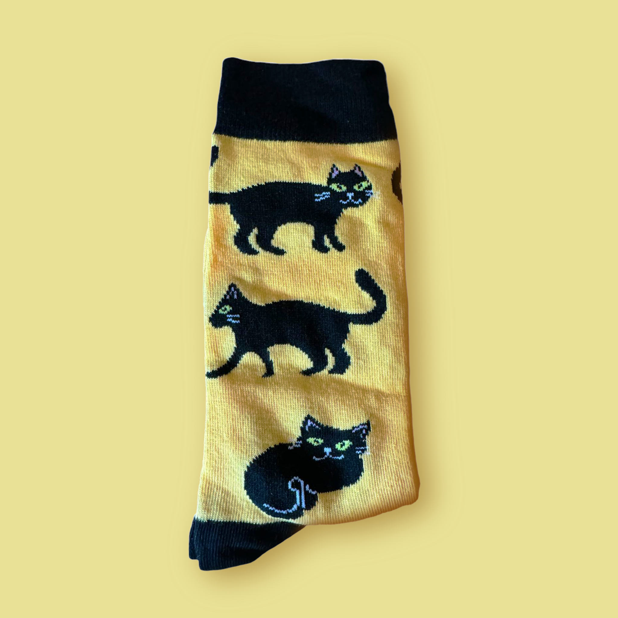 yellow cat socks