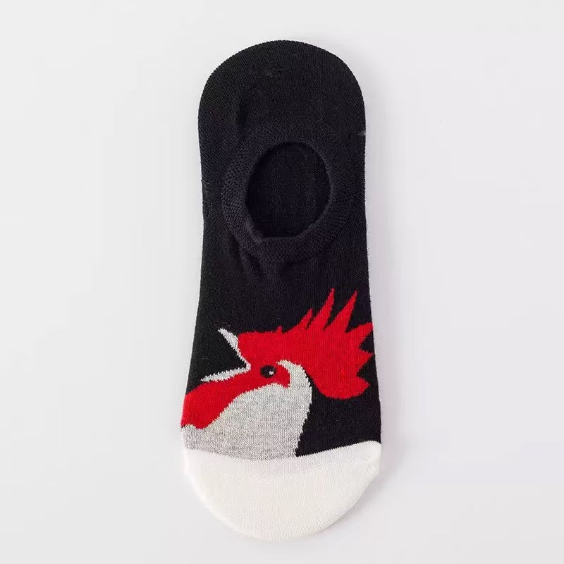 Rooster Rise & Shine No-Show Ankle Socks