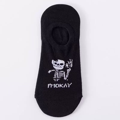 Spooky Chic Skeleton Ankle Socks