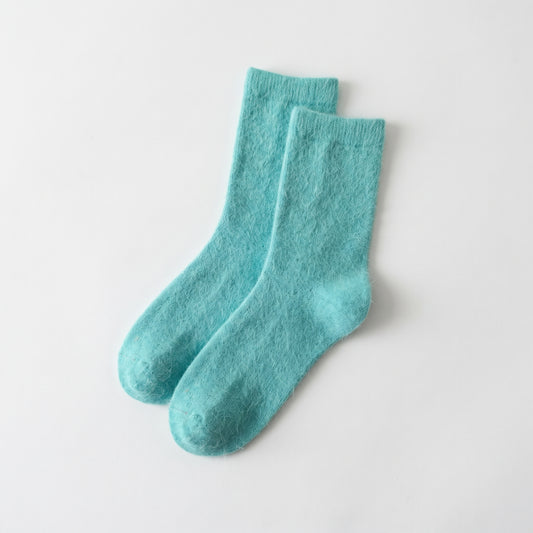 Turquoise Green Wool Socks